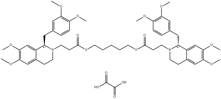 (1R,1'R)-2,2'-(3,11-Dioxo-4,10-dioxatridecamethylene)-bis-(1,2,3,4-tetrahydro-6,7-dimethoxy-1-veratrylisoquindline) - ڈائی آکسلیٹ