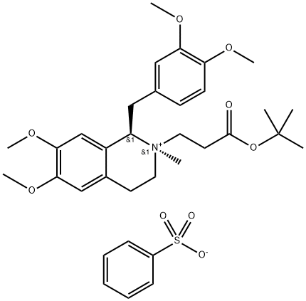 (1R,2R)-1-[(3,4-Dimethoxyphenyl)methyl]-2-[3-(tert-butoxy)-3-oxopropyl]-1,2,3,4-tetrahydro-6,7-dimethoxy -2-میتھیلیسوکینولینیم بینزینس سلفونیٹ