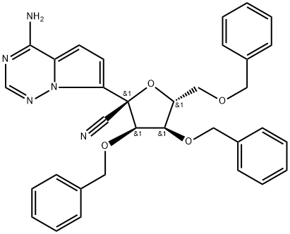(2R,3R,4R,5R)-2-(4-aminopyrrolo[2,1-f][1,2,4]triazin-7-yl)-3,4-bis(benzyloxy)-5-(( بینزائیلوکسی)میتھائل)ٹیٹراہائیڈروفوران-2-کاربونیٹرائل