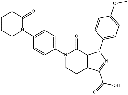 1-(4-میتھوکسیفینیل)-7-oxo-6-(4-(2-oxopiperidin-1-yl)فینائل)-4,5,6,7-tetrahydro-1H-pyrazolo[3,4-c]pyridine -3-کاربو آکسیلک ایسڈ