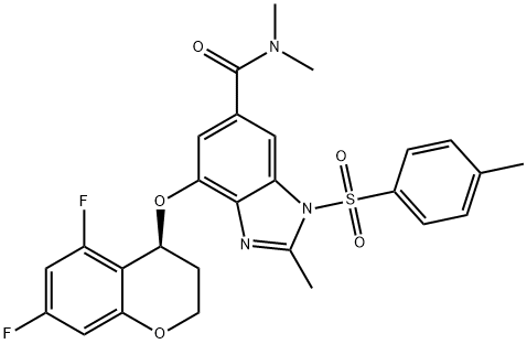 1H-Benzimidazole-6-carboxamide, 4-[[(4S)-5,7-difluoro-3,4-dihydro-2H-1-benzopyran-4-yl]oxy]-N,N,2-trimethyl-1 -[(4-میتھائلفینائل) سلفونائل]-