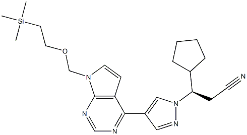 1H-Pyrazole-1-propanenitrile، β-cyclopentyl-4-[7-[[2-(triMethylsilyl)ethoxy]Methyl]-7H-pyrrolo[2,3-d]pyriMidin-4-yl]-, (βR) -