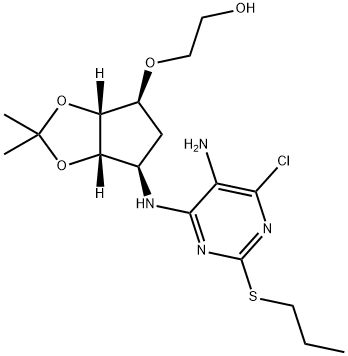2-(((3aR,4S,6R,6aS)-6-((5-amino-6-chloro-2-(propylthio)pyrimidin-4-yl)amino)-2,2-dimethyltetrahydro-3aH-cyclopenta[ d][1,3]dioxol-4-yl)oxy)ایتھنول