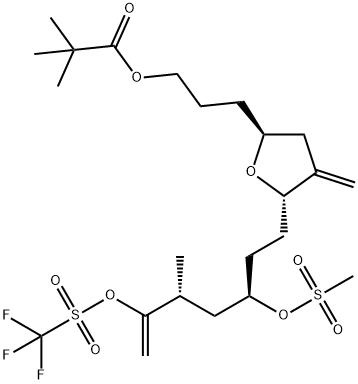3-((2S,5S)-5-((3R,5R)-5-Methyl-3-((methylsulfonyl)oxy)-6-(((trifluoromethyl) سلفونیل)oxy)hept-6-en-1- yl)-4-methylenetetrahydrofuran-2-yl)propyl pivalate