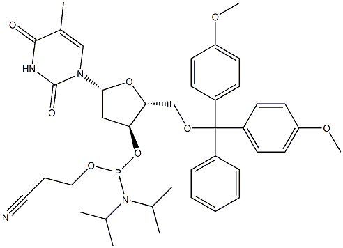 5'-Dimethoxytrityl-3'-deoxythymidine 2'-[(2-cyanoethyl)-(N,N-diisopropyl)]-فاسفورامائڈائٹ