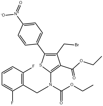 ایتھائل 4-(برومومیتھائل) -2-((2,6-difluorobenzyl)(ethoxycarbonyl)amino)-5-(4-nitrophenyl)thiophene-3-carboxylate