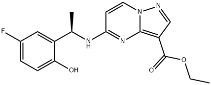 ایتھائل (R)-5-((1-(5-fluoro-2-hydroxyphenyl)ethyl)amino)pyrazolo[1,5-a]pyrimidine-3-carboxylate