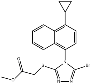 میتھائل 2-(5-broMo-4-(4-cyclopropylnaphthalen-1-yl)-4H-1,2,4-triazol-3-ylthio) acetate